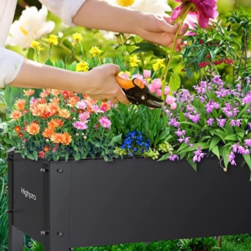 Highpro Raised Bed Garden with Wheels and Legs, Mobile Planter Box Elevated on Wheels Portable Planter Cart Outdoor Indoor for Vegetable Herbs Potted Plants Flowers