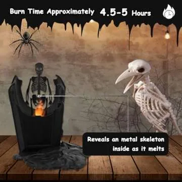 Asaleilipa Coffin Skeleton Candles, Spooky Halloween Skull Decorations Indoor, Gothic Vintage Decor Horror Candle Gift for Home Table Room Bar