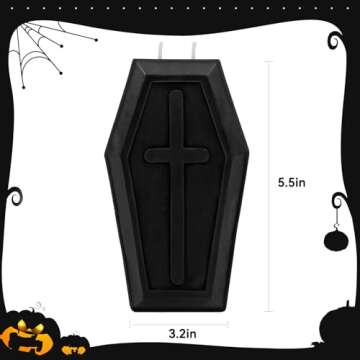 Asaleilipa Coffin Skeleton Candles, Spooky Halloween Skull Decorations Indoor, Gothic Vintage Decor Horror Candle Gift for Home Table Room Bar