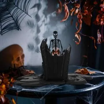 Asaleilipa Coffin Skeleton Candles, Spooky Halloween Skull Decorations Indoor, Gothic Vintage Decor Horror Candle Gift for Home Table Room Bar