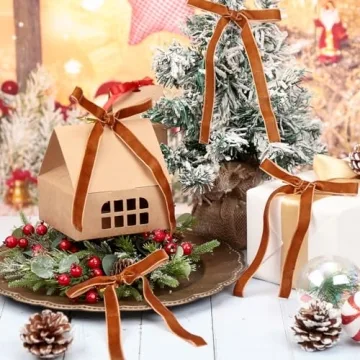 Elegant Glitinsel Velvet Bows for Christmas & Weddings