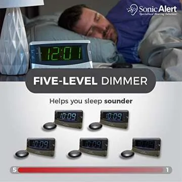 Sonic Alert Dual Extra Loud Alarm Clock with Bed Shaker | Sonic Boom Vibrating Alarm Clock for Heavy Sleepers, Battery Backup | Wake with a Shake