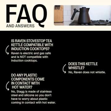 Fellow Raven Stovetop Tea Kettle - Teapot with Integrated Stainless Steel Loose Leaf Tea Infuser and Thermometer, No Whistle Kettles, Matte Black, 1 Liter