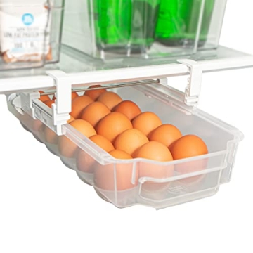 Adjustable Sliding Egg Drawer - BPA Free Fridge Organizer
