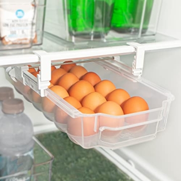 Adjustable Sliding Egg Drawer - BPA Free Fridge Organizer