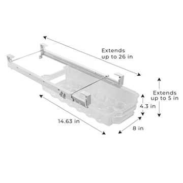 Adjustable Sliding Egg Drawer - BPA Free Fridge Organizer