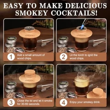 Cocktail Smoker Kit with 6 Wood Chips and Torch
