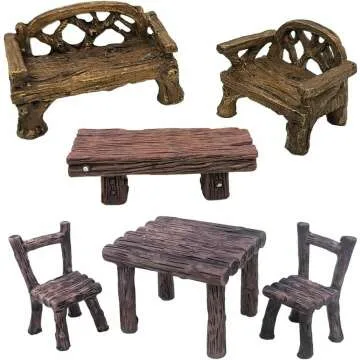 Fairy Garden Miniature Table & Chairs Set