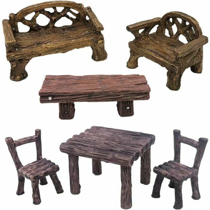 Fairy Garden Miniature Table & Chairs Set