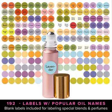 Rose Gold Ultimate Essential Oil Roller Bottles Set With Stainless Steel Balls, 10 Pack 10ml Leakproof Glass Bottle With 11 Rollerballs For Perfume & Aromatherapy Oils 1 Funnel + Opener & 192 Labels