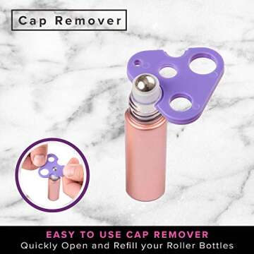 Rose Gold Ultimate Essential Oil Roller Bottles Set With Stainless Steel Balls, 10 Pack 10ml Leakproof Glass Bottle With 11 Rollerballs For Perfume & Aromatherapy Oils 1 Funnel + Opener & 192 Labels