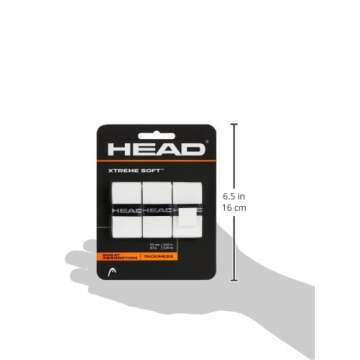Head Xtreme Soft Racquet Overgrip Tennis Racket Grip Tape 3 Pack White, White, Pack US