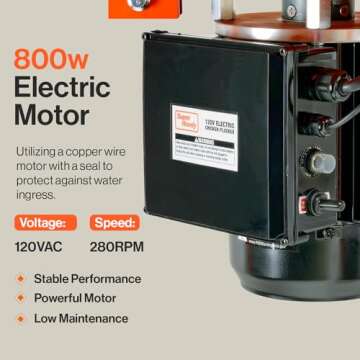 SuperHandy Chicken Plucker 1HP 120VAC - Electric Stainless Steel Poultry Processing Machine with 92 Soft Fingers, 20" Drum, GFCI Safety & Waterproof Design, Transport Wheels