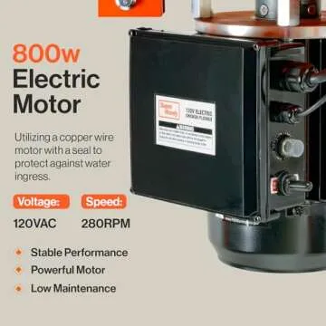 SuperHandy Chicken Plucker 1HP 120VAC - Electric Stainless Steel Poultry Processing Machine with 92 Soft Fingers, 20" Drum, GFCI Safety & Waterproof Design, Transport Wheels