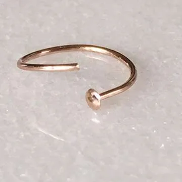Adjustable 14k Gold Filled Hoop Nose Ring - 22g