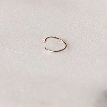 Adjustable 14k Gold Filled Hoop Nose Ring - 22g
