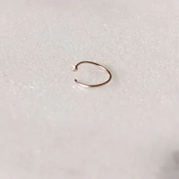 Adjustable 14k Gold Filled Hoop Nose Ring - 22g