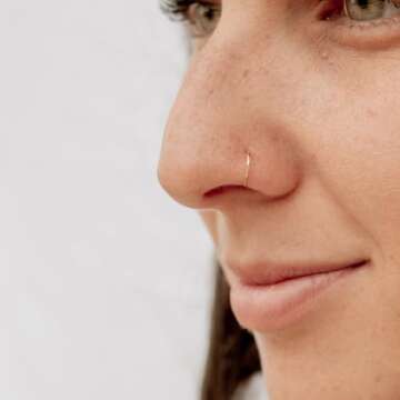 Adjustable 14k Gold Filled Hoop Nose Ring - 22g