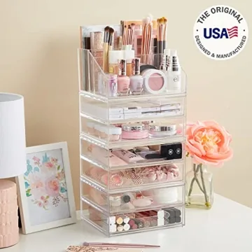 STORi Chloe Stackable Makeup Organizer Bundle made in USA