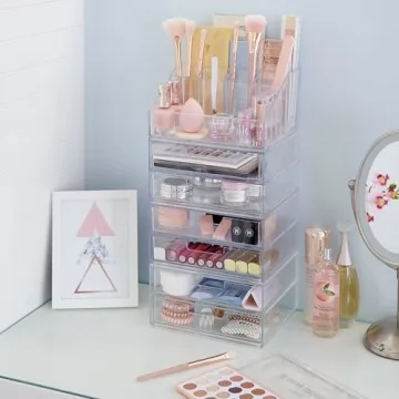 STORi Chloe Stackable Makeup Organizer Bundle made in USA