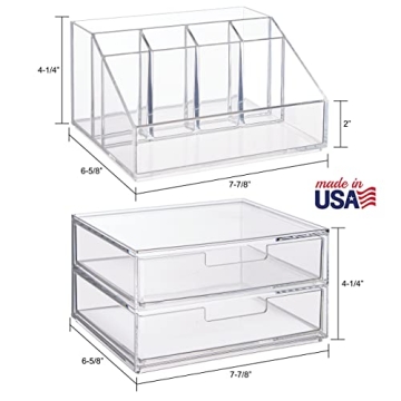 STORi Chloe Stackable Makeup Organizer Bundle made in USA