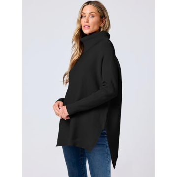 ANRABESS Oversized Turtleneck Batwing Sweater for Women