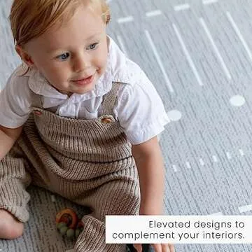 Toddlekind Playmat - Premium Foam Playmat, 4 x 6 feet, 6 Tile Extra Thick Foam Floor Puzzle Mat for Babies/Toddlers Stylish, Non-Toxic, Odorless. Perfect for Tummy Time, Crawling & Play. 0m+ (Gray)