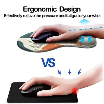 DOOKE Ergonomic Mouse Pad with Wrist Support and Coaster,Mouse Pads with Non-Slip PU Base for Home O...
