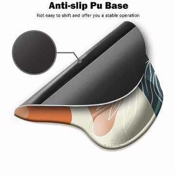 DOOKE Ergonomic Mouse Pad with Wrist Support and Coaster,Mouse Pads with Non-Slip PU Base for Home Office Working Studying Easy Typing & Pain Relief Leaf Abstract