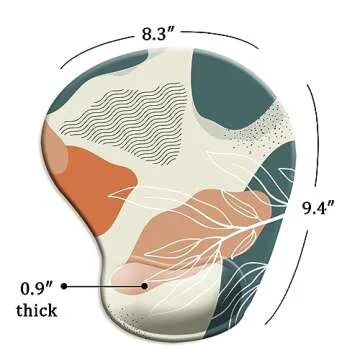 DOOKE Ergonomic Mouse Pad with Wrist Support and Coaster,Mouse Pads with Non-Slip PU Base for Home Office Working Studying Easy Typing & Pain Relief Leaf Abstract