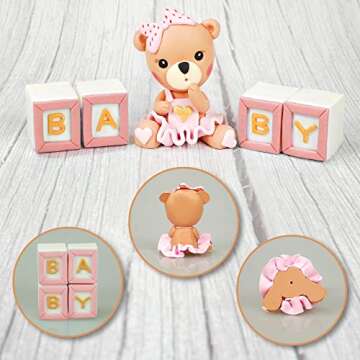 Charming Bear Cake Toppers for Birthdays & Baby Showers