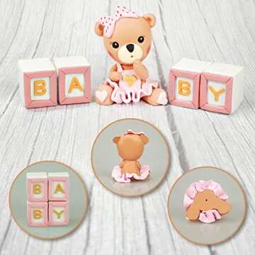 Charming Bear Cake Toppers for Birthdays & Baby Showers