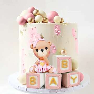 Charming Bear Cake Toppers for Birthdays & Baby Showers