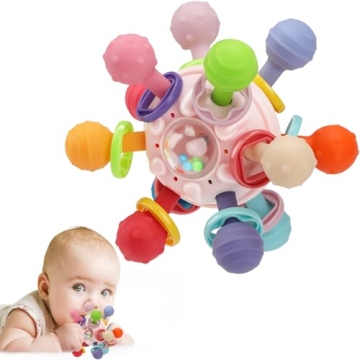 TOHIBEE Baby Montessori Sensory Toys for 0-6 6-12 Months, Baby Teether Teething Toys for Babies 0 3 ...