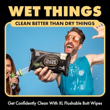 DUDE Wipes - Flushable Wipes - 6 Pack, 288 Wipes - Shea BUTTer Smooth Extra-Large Adult Wet Wipes - Vitamin-E & Aloe - Septic and Sewer Safe