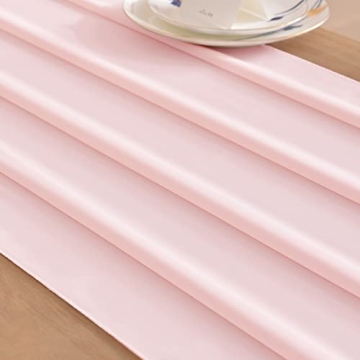 Elegant Socomi Blush Pink Chiffon Table Runner 29x120 Inches