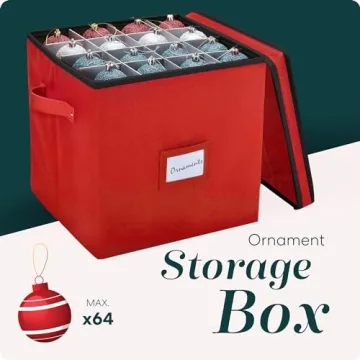 Stylish Christmas Ornament Storage Box Holds 64 Ornaments