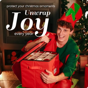 Stylish Christmas Ornament Storage Box Holds 64 Ornaments