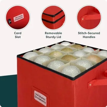 Stylish Christmas Ornament Storage Box Holds 64 Ornaments