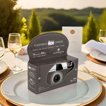Weddingstar Disposable Camera with Flash - Single Use 35mm Film Camera for Wedding or Party Favors -...