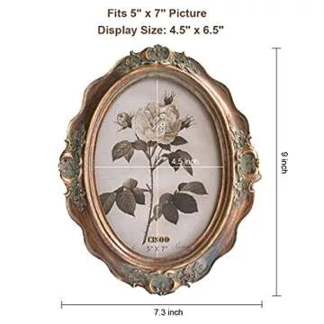 CISOO Antique Bronze Oval Picture Frame 5x7 Inch