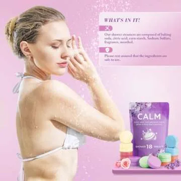 DeckTheHalls 18 Pack Shower Steamers - Valentine's Day Presents - Shower Bombs with Lavender Mint Rose Coco Sea Grapefruit Natural Fragrance, Self Care & Relaxation Presents for Women and Men