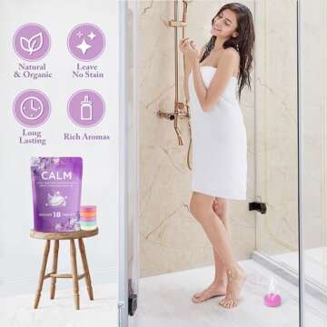 DeckTheHalls 18 Pack Shower Steamers - Valentine's Day Presents - Shower Bombs with Lavender Mint Rose Coco Sea Grapefruit Natural Fragrance, Self Care & Relaxation Presents for Women and Men