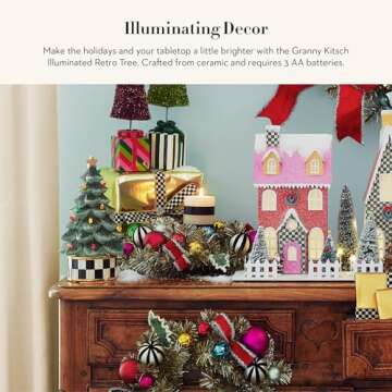 MACKENZIE-CHILDS Granny Kitsch Illuminated Retro Tree, Christmas-Village Tree Decor