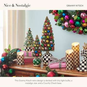 MACKENZIE-CHILDS Granny Kitsch Illuminated Retro Tree, Christmas-Village Tree Decor