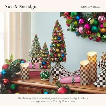 MACKENZIE-CHILDS Granny Kitsch Illuminated Retro Tree, Christmas-Village Tree Decor