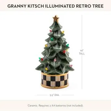 MACKENZIE-CHILDS Granny Kitsch Illuminated Retro Tree, Christmas-Village Tree Decor