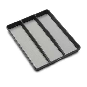 madesmart Classic Large Utensil Tray Soft Grip, Non-Slip Kitchen Drawer, Multi-Purpose Home Organization, BPA Free, Granite