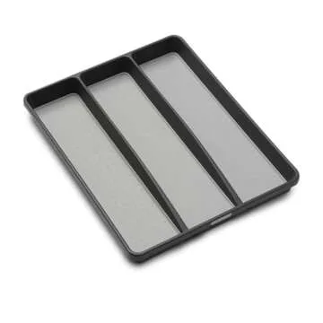 madesmart Classic Large Utensil Tray Soft Grip, Non-Slip Kitchen Drawer, Multi-Purpose Home Organization, BPA Free, Granite