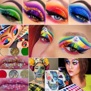 DE'LANCI Big Colorful Eyeshadow Palette - 54 Shades, Vegan Makeup Fun!